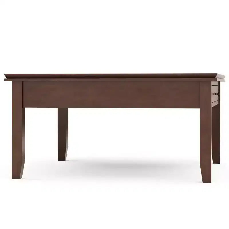 Tavolino da salotto quadrato marrone rossiccio - : Composito di legno transizionale, cassetti contenitori, 36" quadrato