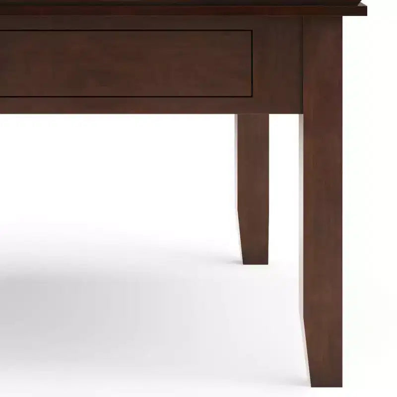 Tavolino da salotto quadrato marrone rossiccio - : Composito di legno transizionale, cassetti contenitori, 36" quadrato