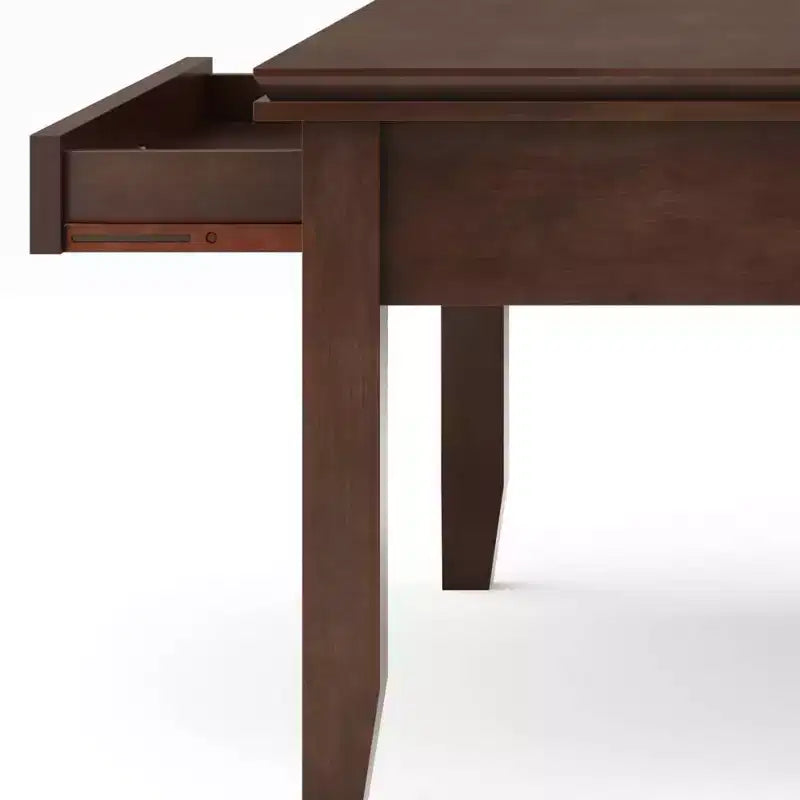 Tavolino da salotto quadrato marrone rossiccio - : Composito di legno transizionale, cassetti contenitori, 36" quadrato