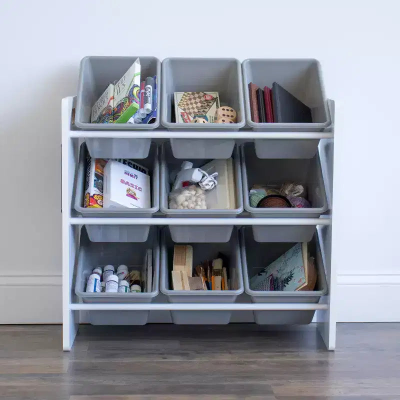 Organizzatore portagiochi per bambini con 9 contenitori