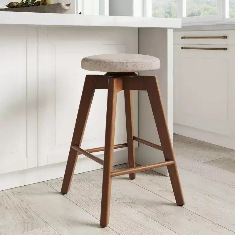 Amalia Wood Swivel Cushion Counter Height Barstool - Nathan James