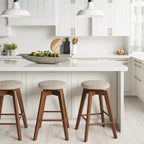 Sgabello da bancone Amalia Wood con sedile girevole - Nathan James