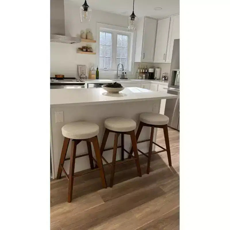 Amalia Wood Swivel Cushion Counter Height Barstool - Nathan James
