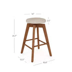 Sgabello da bancone Amalia Wood con sedile girevole - Nathan James