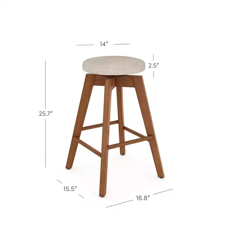 Amalia Wood Swivel Cushion Counter Height Barstool - Nathan James