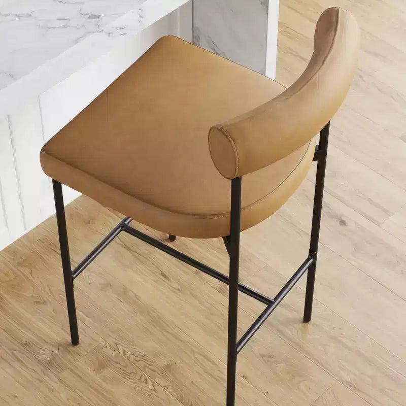 Metal Upholstered Counter Height Barstool - Nathan James