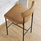 Sgabello da bar alto con schienale imbottito in metallo - Nathan James