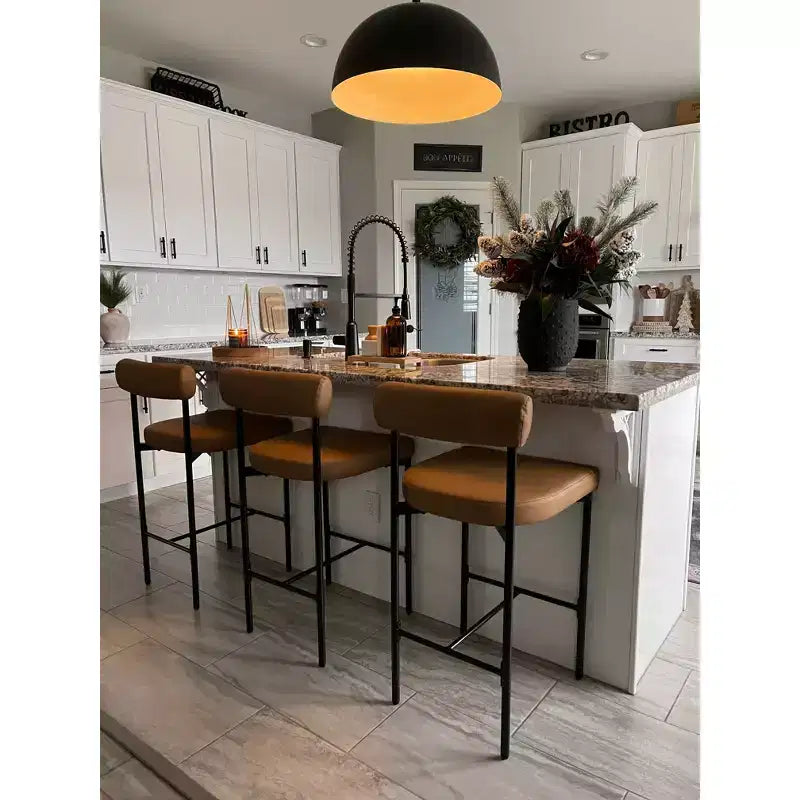Metal Upholstered Counter Height Barstool - Nathan James