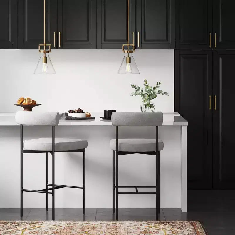 Metal Upholstered Counter Height Barstool - Nathan James