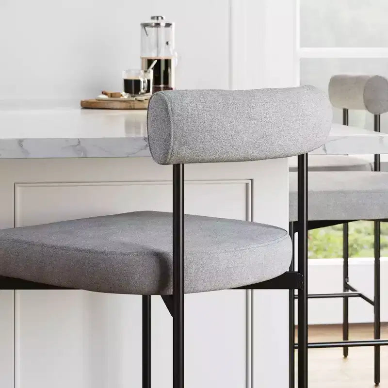 Metal Upholstered Counter Height Barstool - Nathan James
