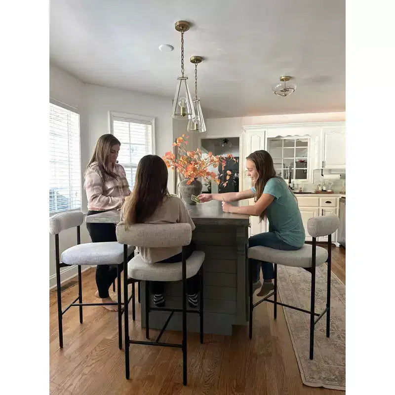Metal Upholstered Counter Height Barstool - Nathan James