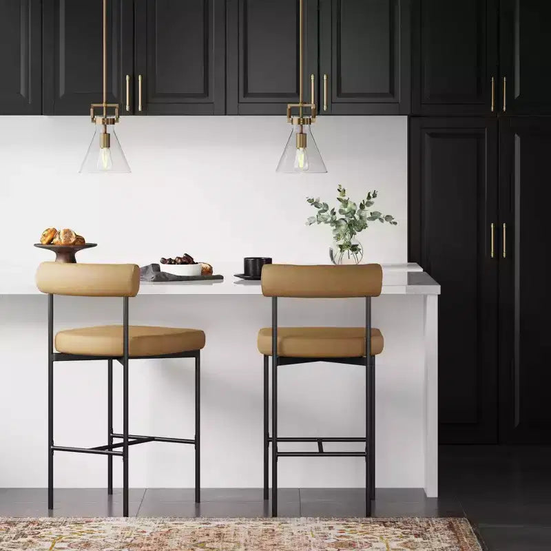 Metal Upholstered Counter Height Barstool - Nathan James