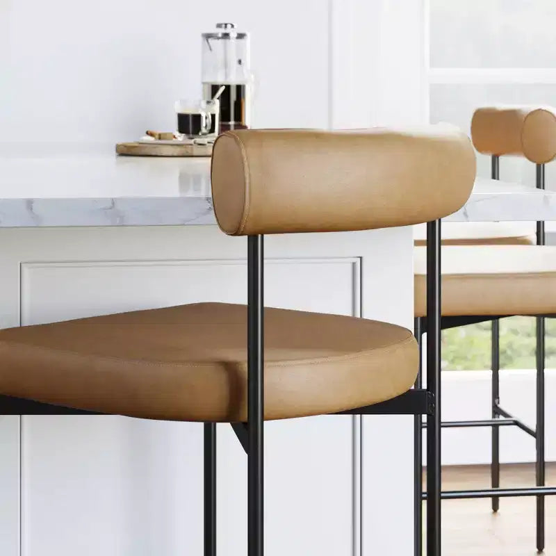 Metal Upholstered Counter Height Barstool - Nathan James
