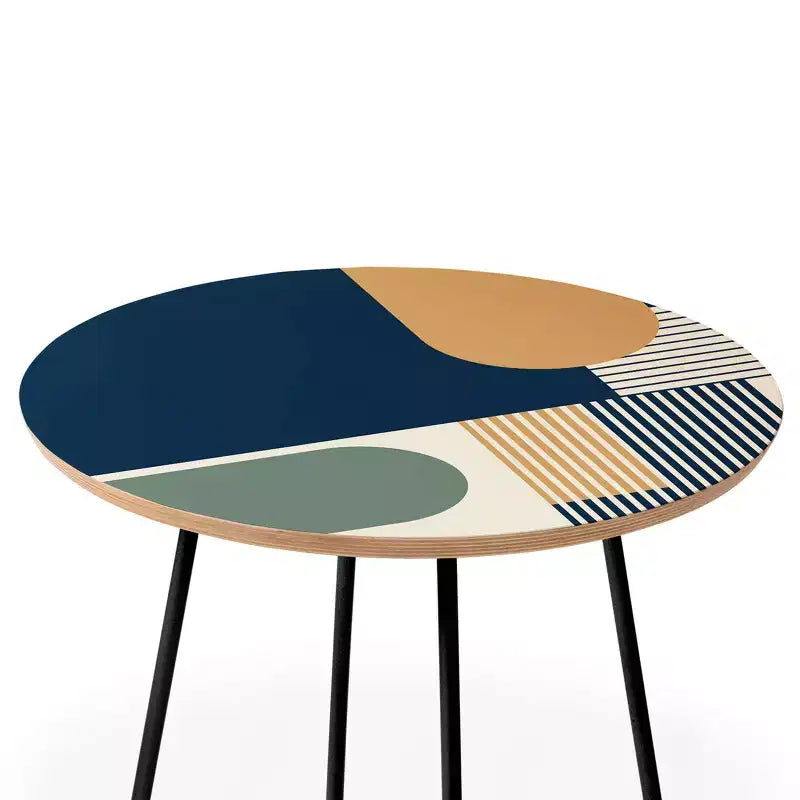 Sheila Wenzel-Ganny Cool Color Palette Pattern Side Round Table - Deny Designs