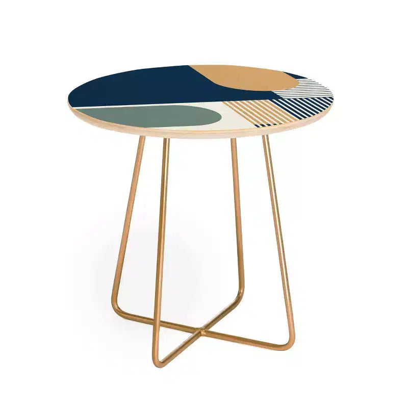 Sheila Wenzel-Ganny Cool Color Palette Pattern Side Round Table - Deny Designs