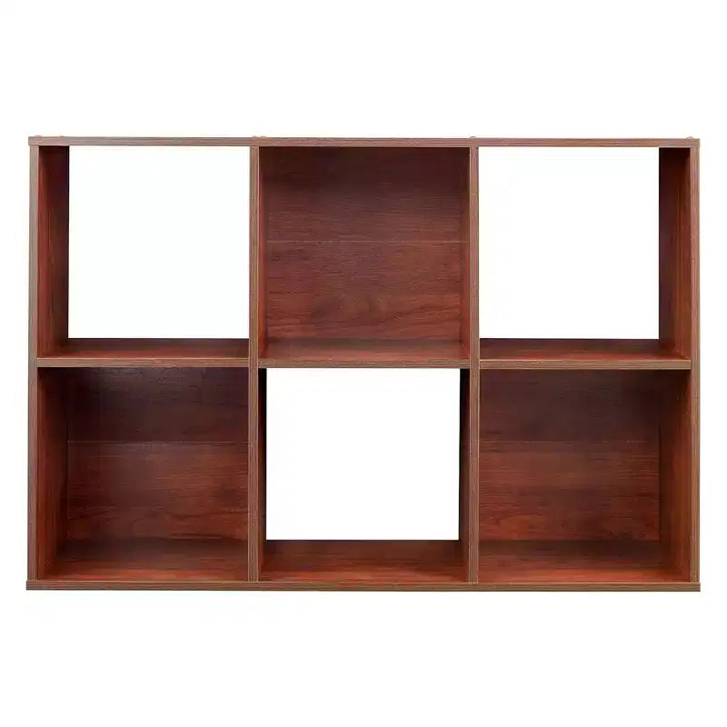 ClosetMaid 6 Cube Cubby Wood Open Bookcase Display Shelf Organizer, Dark Cherry