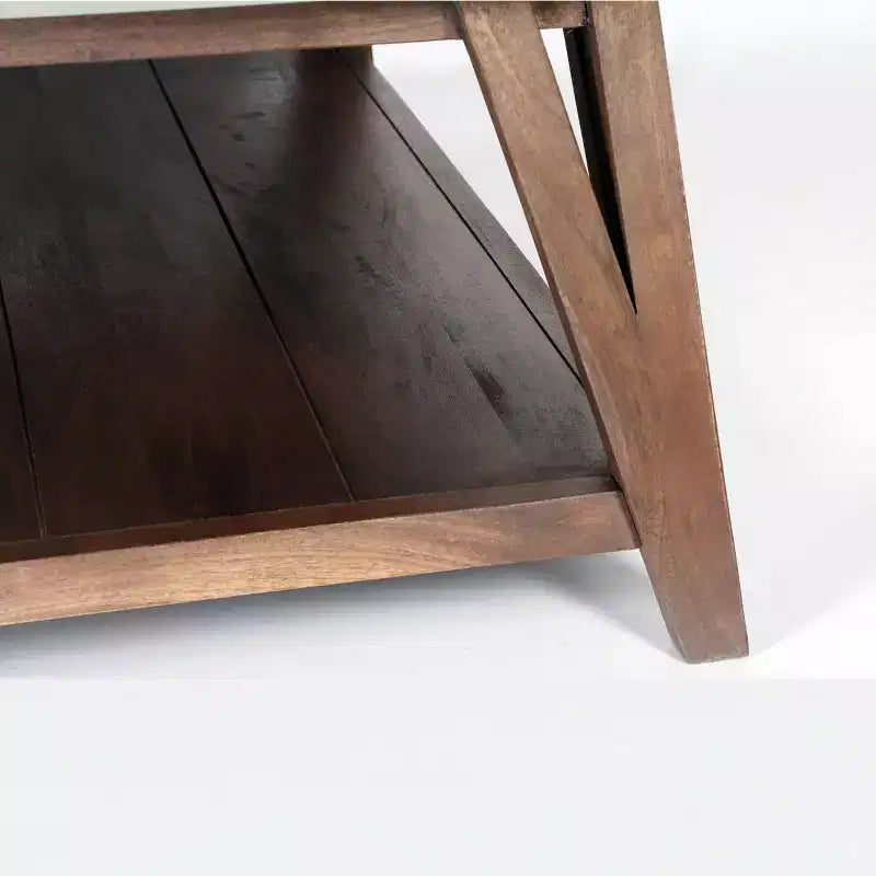 Brookside Coffee Table Concrete Coated Top and Wood Light - Alaterre Furniture