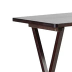 Tavolino Rettangolare Pieghevole in Legno Massello per TV e Snack con Portaoggetti Compatto, Marrone Espresso (Set da 7)