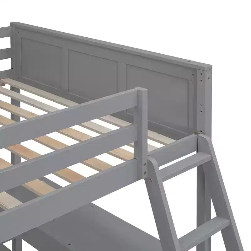 Letto a Castello in Legno Completo su Completo/Singolo su Completo con Scrivania e Scala