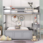 Letto a Castello in Legno Completo su Completo/Singolo su Completo con Scrivania e Scala