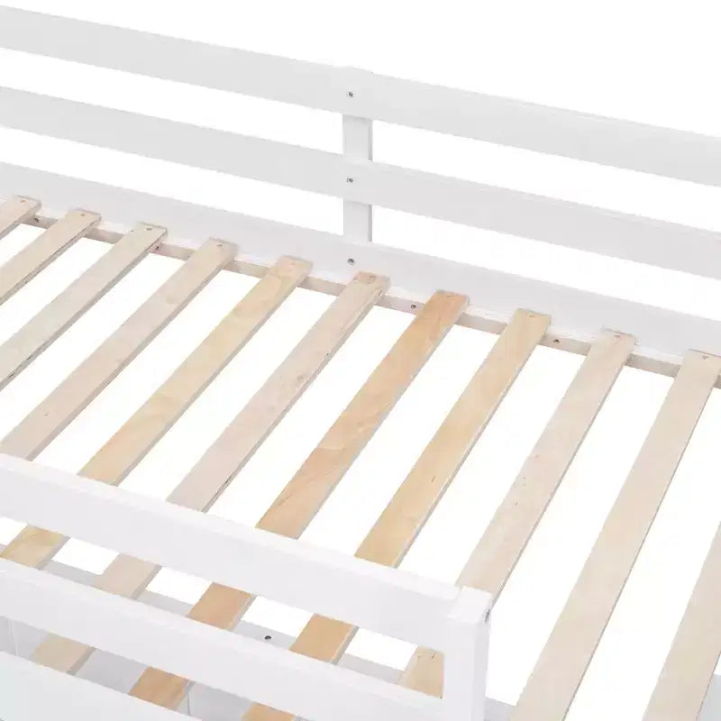 Letto a Castello in Legno Completo su Completo/Singolo su Completo con Scrivania e Scala