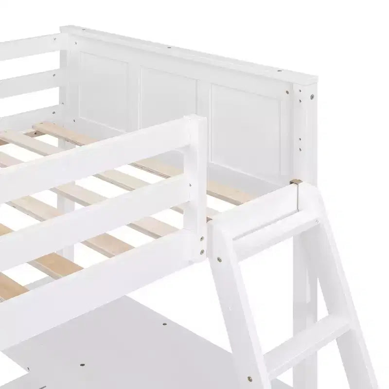 Letto a Castello in Legno Completo su Completo/Singolo su Completo con Scrivania e Scala