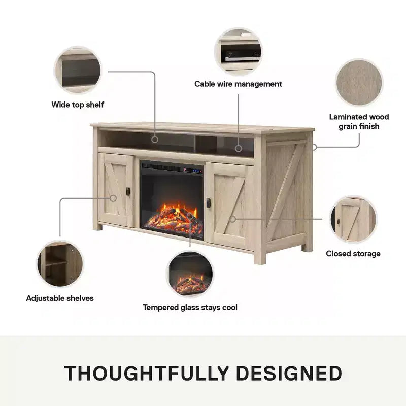 Ameriwood Home Farmington Electric Fireplace TV Console for TVs up to 60
