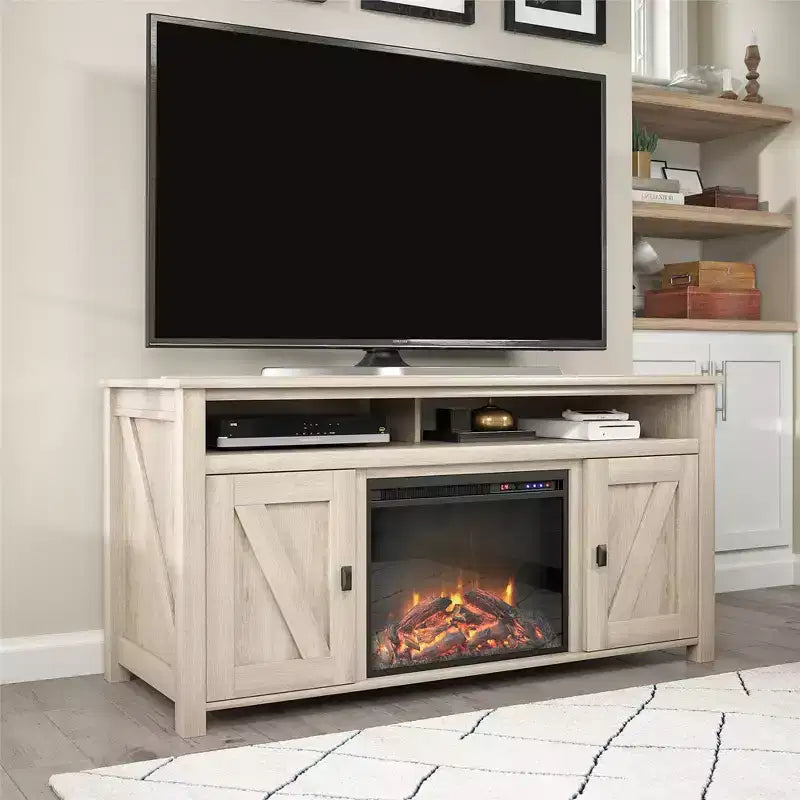 Ameriwood Home Farmington Electric Fireplace TV Console for TVs up to 60