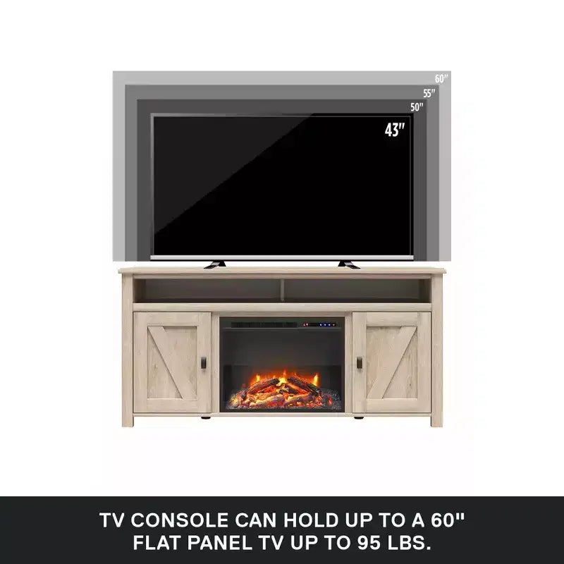 Ameriwood Home Farmington Electric Fireplace TV Console for TVs up to 60