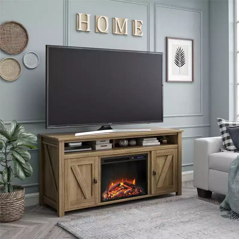 Ameriwood Home Farmington Electric Fireplace TV Console for TVs up to 60