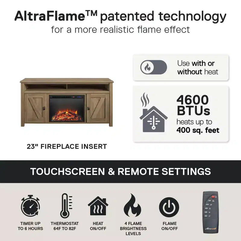 Ameriwood Home Farmington Electric Fireplace TV Console for TVs up to 60