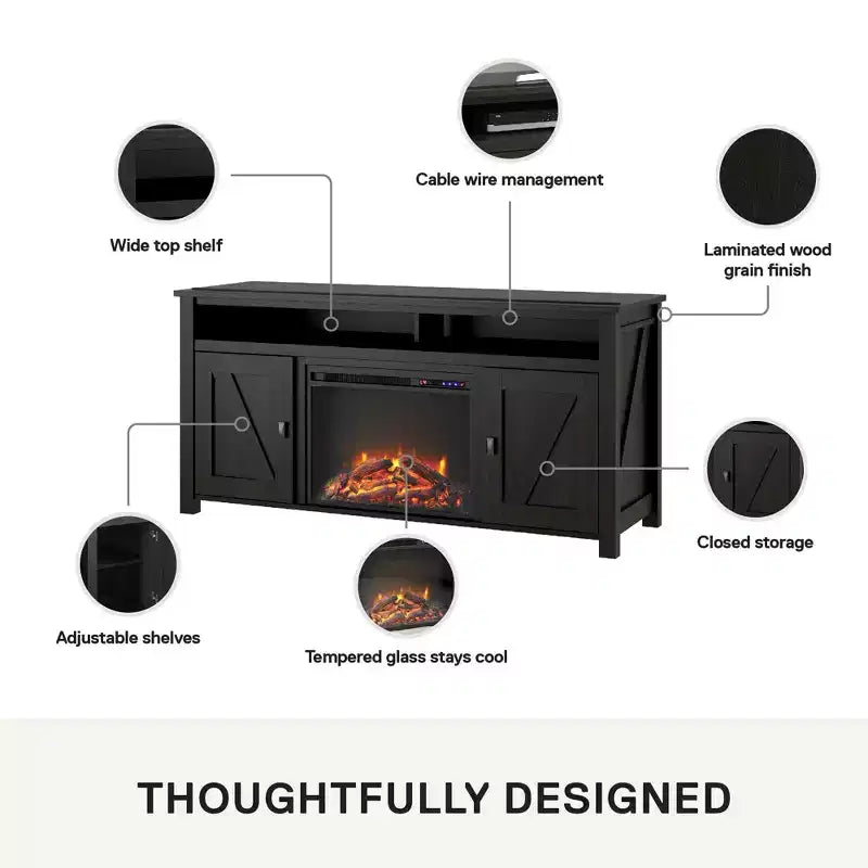Ameriwood Home Farmington Electric Fireplace TV Console for TVs up to 60