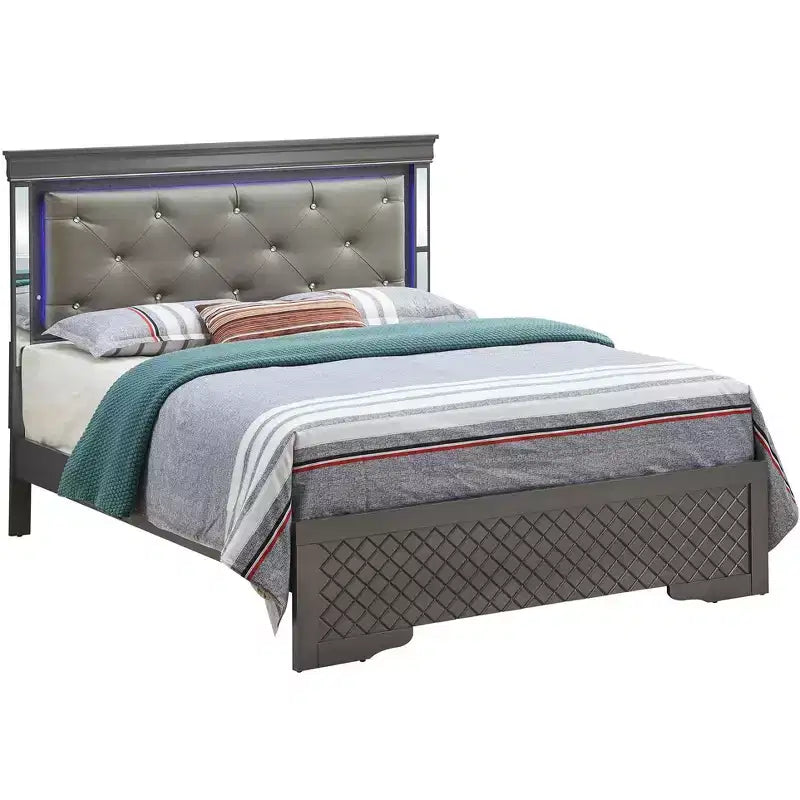 Passion Furniture Verona and King Panel Beds