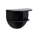 Kate and Laurel Jalla Half Circle Wood Floating Side Table, 18x14, Black