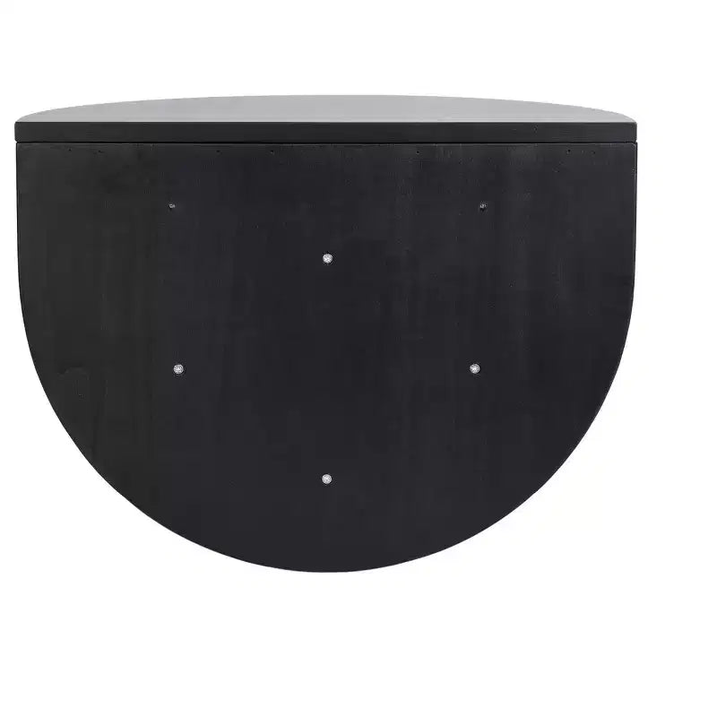 Kate and Laurel Jalla Half Circle Wood Floating Side Table, 18x14, Black