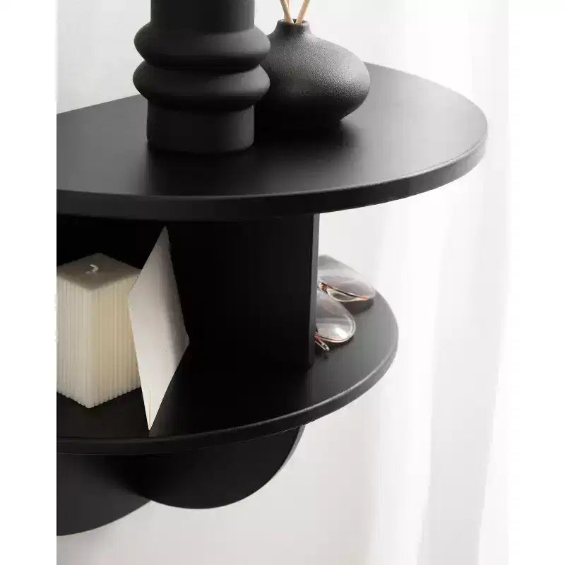 Jalla Tavolino Sospeso in Legno a Mezzaluna, 18x14, Nero