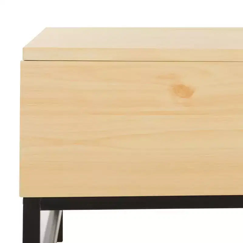 Tavolino da Caffè Gina con Piano Sollevabile - Rovere Chiaro/Nero