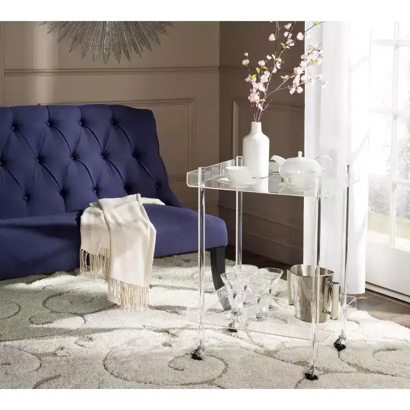 Healy Acrylic Bar Cart - Clear