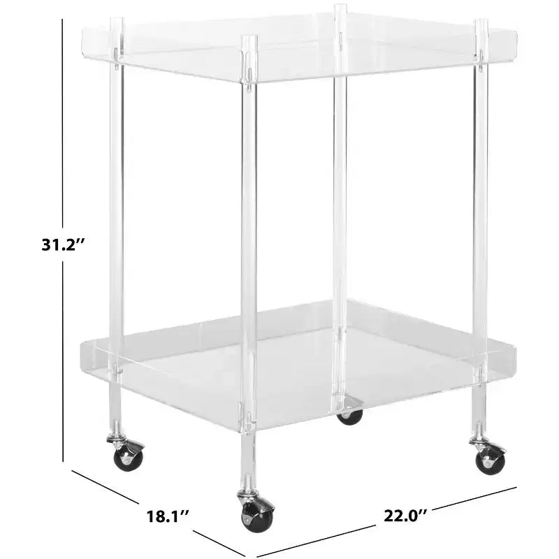 Healy Acrylic Bar Cart - FOX6017A - Clear - Safavieh