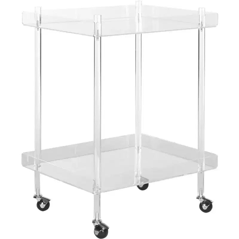 Healy Acrylic Bar Cart - FOX6017A - Clear - Safavieh