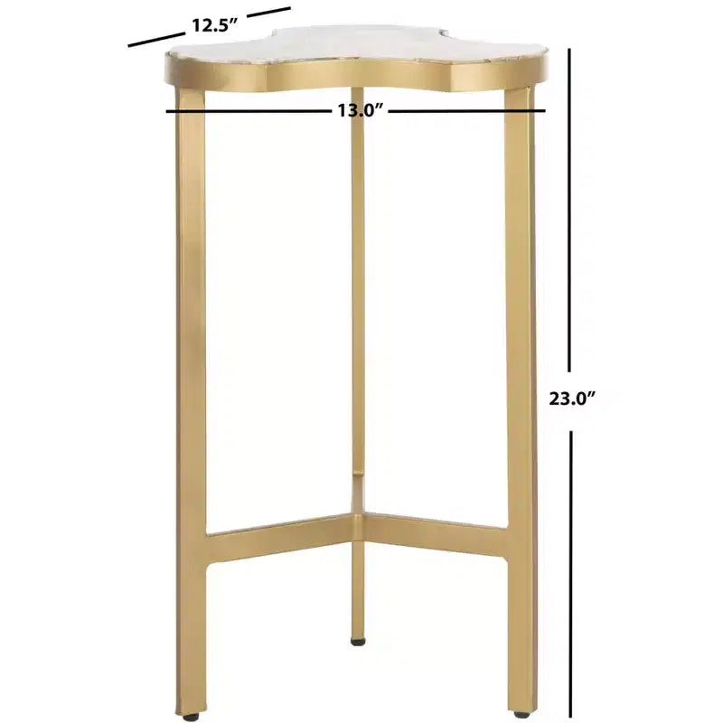 Tavolino d'appoggio Suki Tripod - Bianco/Oro