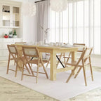 Set di 2 sedie pieghevoli in canna rattan con telaio e seduta in legno massello e schienale in rattan intrecciato traspirante