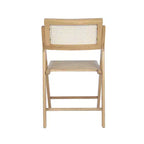 Set di 2 sedie pieghevoli in canna rattan con telaio e seduta in legno massello e schienale in rattan intrecciato traspirante