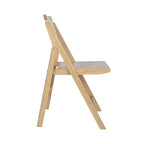 Set di 2 sedie pieghevoli in canna rattan con telaio e seduta in legno massello e schienale in rattan intrecciato traspirante