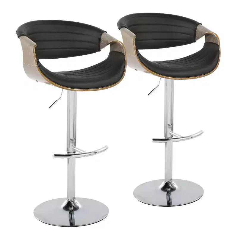 Set of 2 Symphony Adjustable Barstools with Footrest - LumiSource