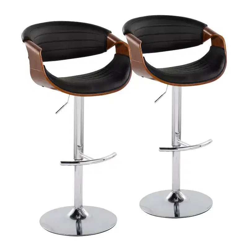 Set of 2 Symphony Adjustable Barstools with Footrest - LumiSource