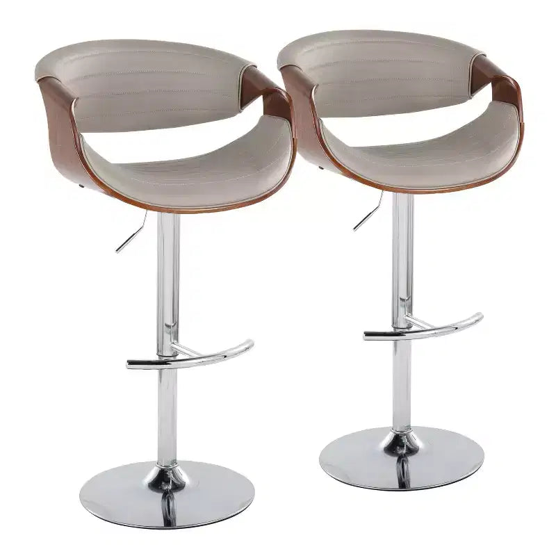 Set of 2 Symphony Adjustable Barstools with Footrest - LumiSource