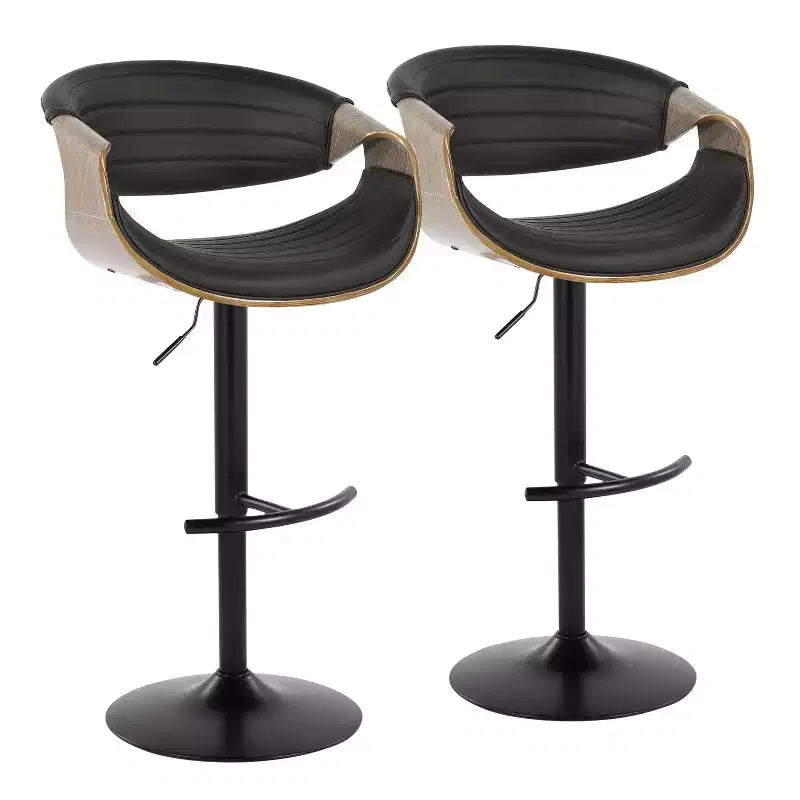 Set of 2 Symphony Adjustable Barstools with Footrest - LumiSource