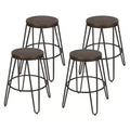 Kate and Laurel Tully Wood and Metal Bar Stools, 4 Pack, 24, Gray and Rustic Brown