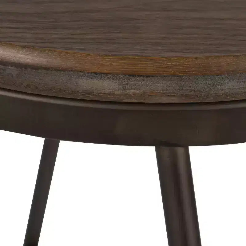 Kate and Laurel Tully Wood and Metal Bar Stools, 4 Pack, 24, Gray and Rustic Brown